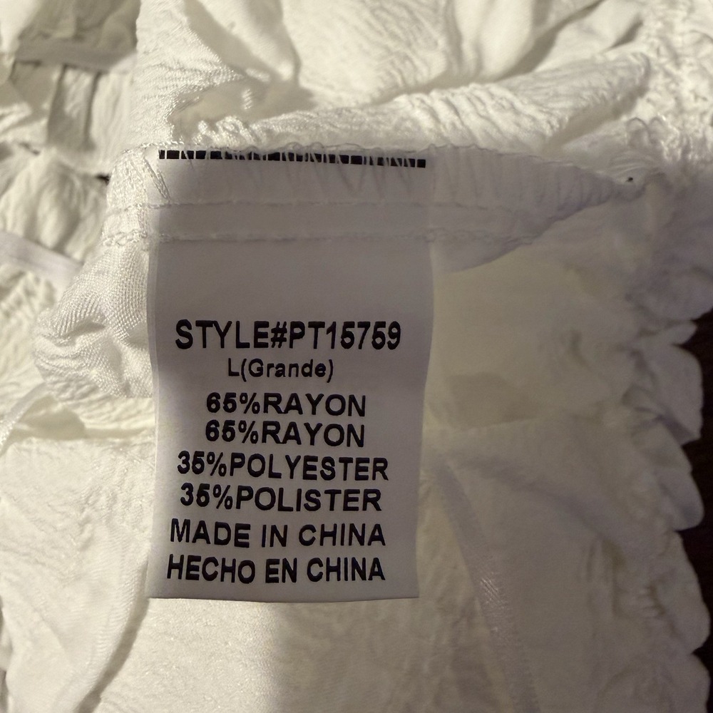 Brand New PaperMoon Woman's Smocked Crop Top Size L White Coquette Cottagecore‎ - Picture 6 of 9